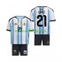 Camisola Argentina Jose Manuel Lopez 21 Criança Equipamento Primeiro Copa do Mundo 2026 Manga Curta
